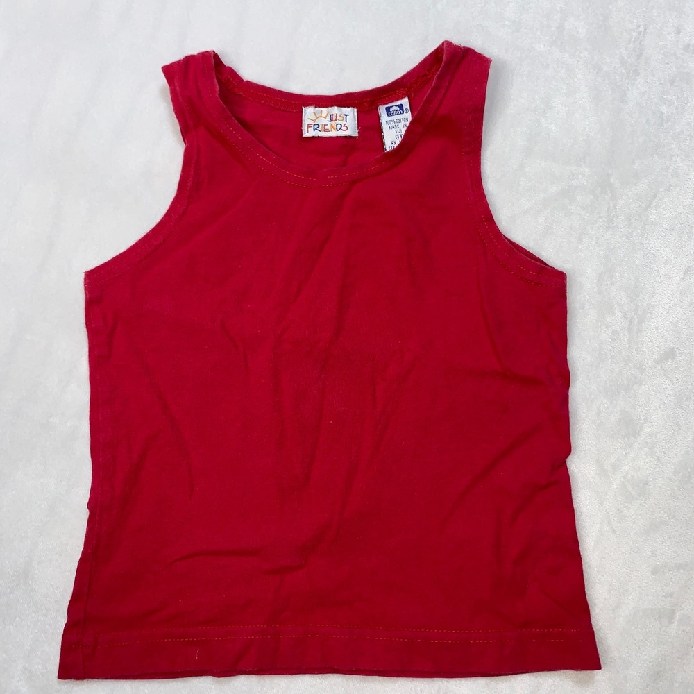 Just Friends Baby‎ Toddler Red Sleeveless Cotton Tank Top 3T Vintage 90's